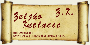 Željko Kutlačić vizit kartica